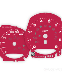 For Porsche 981 Boxster: Gauge Faces – US – AT – Amaranth Red