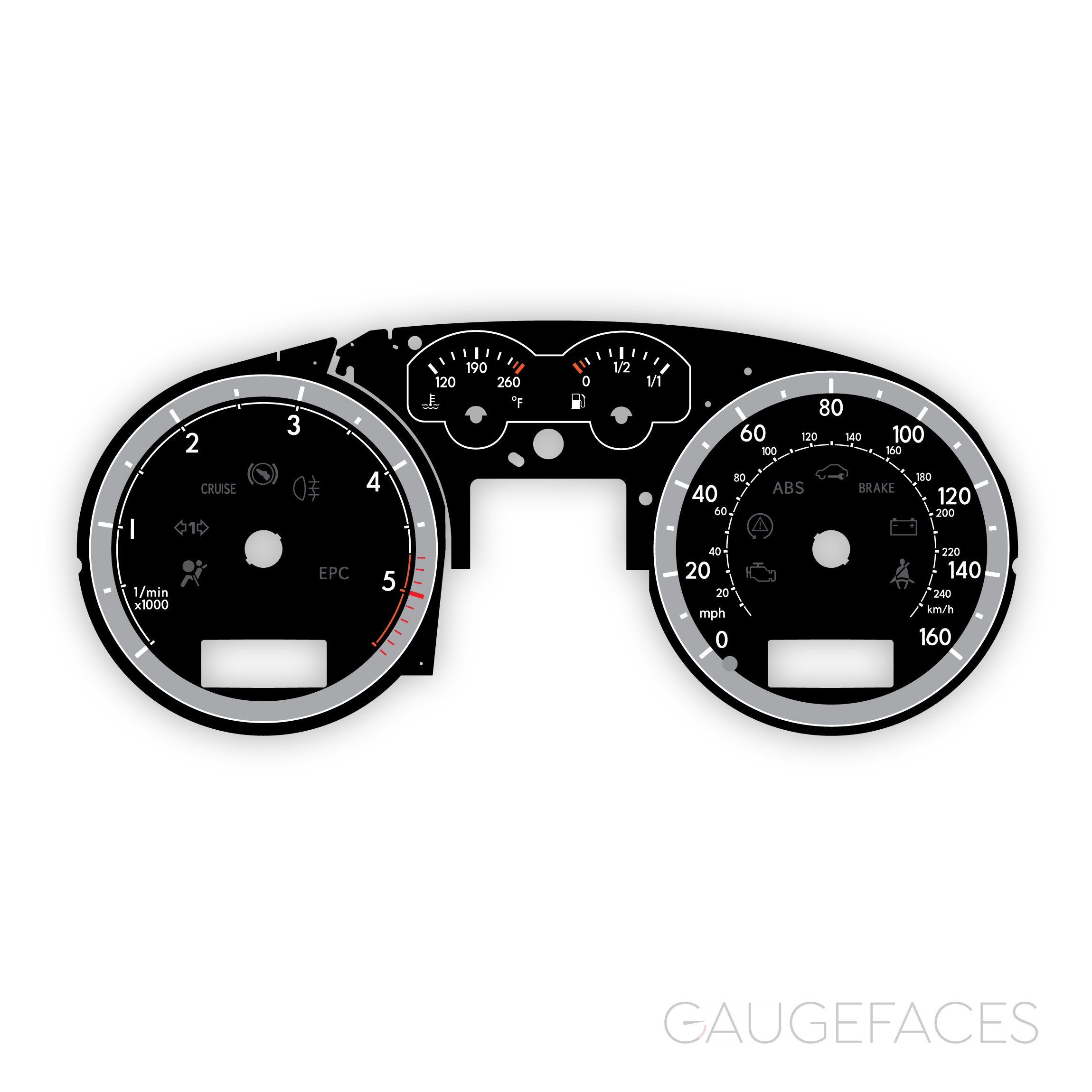 Volkswagen-Jetta-4-A4-Bora-custom-gauge-face-black