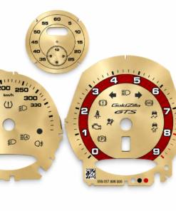 For Porsche (981/718) Boxster & Cayman GTS: Gauge Faces – PDK – EU – Gold / Sport Chrono / Red Needles