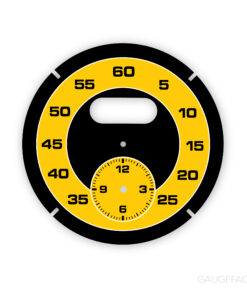For Porsche Dashboard Clock: Sport Chrono Gauge Face – Black / Speed Yellow (Black Numbers))