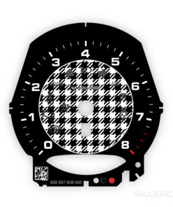 Custom Order: For Porsche 991.2: Gauge Face Tachometer – Black / Pepita Pattern