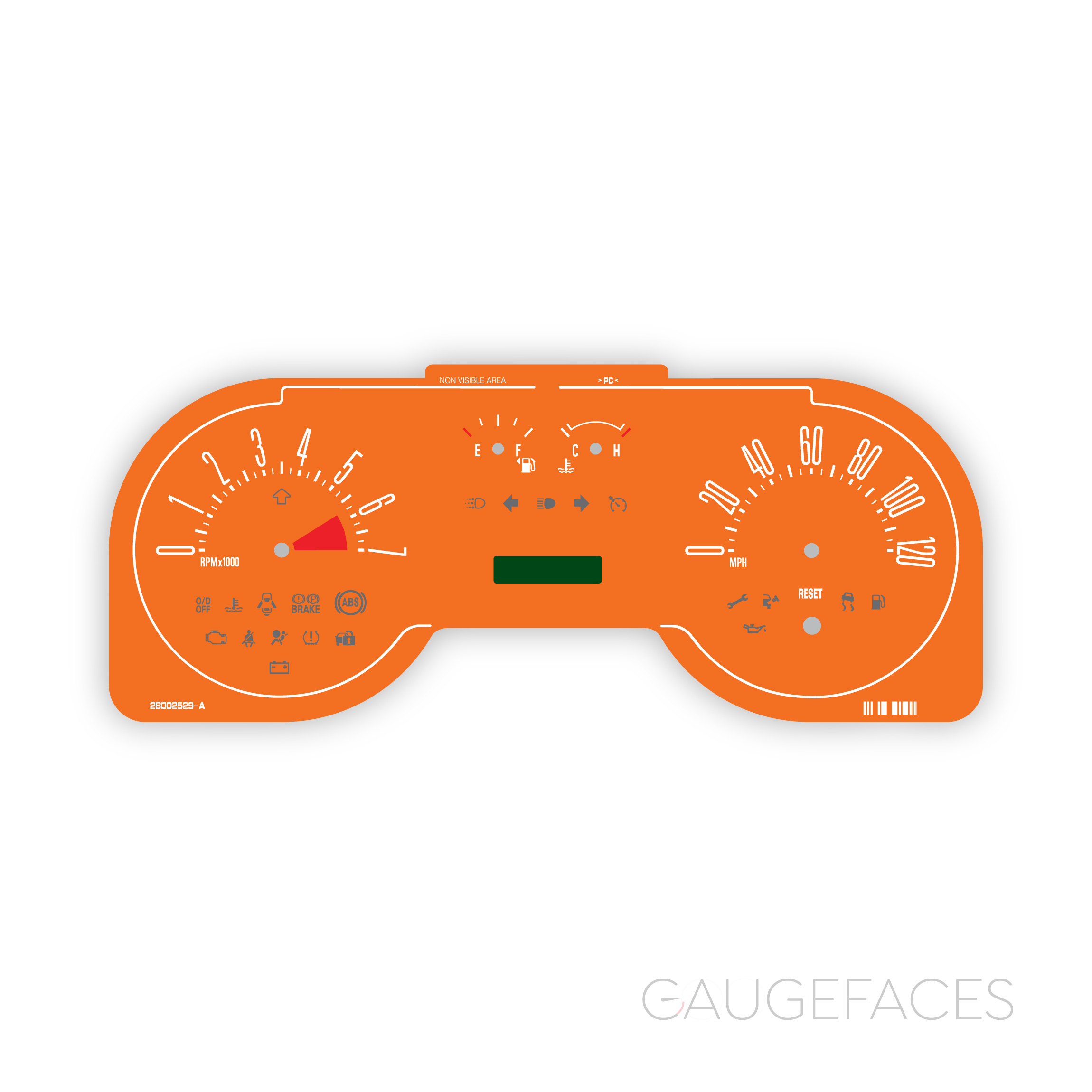 Ford-Mustang-2007-2009-instrument-cluster-gauge-face---orange