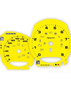 B2B: For Porsche 718 & 981 Spyder: Gauge Faces – Manual – Racing Yellow