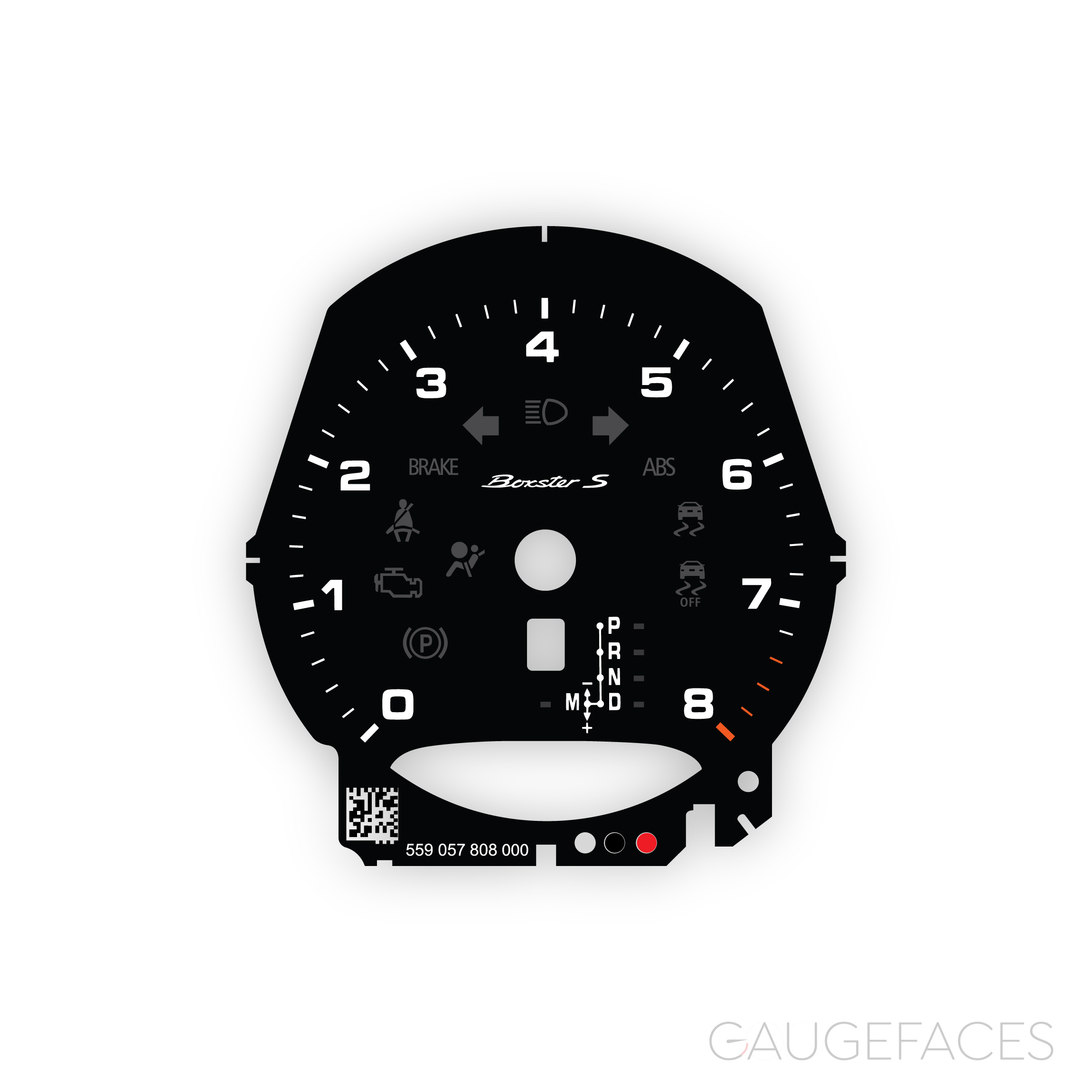 Porsche-718-Boxter-S-gauge-faces-tachometer-Black