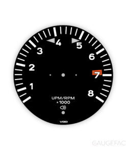 Porsche 911 E 2.2L F-Series (1970-71) Gauge Face Tachometer - Black