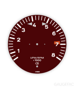 Porsche 911 E 2.2L F-Series (1970-71) Gauge Face Tachometer - Dark Red