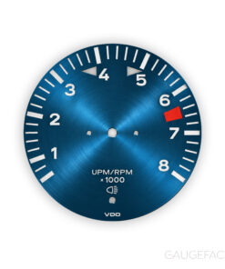 Porsche 911 T 2.2L F-Series (1970-71) Gauge Face Tachometer - Brushed Metal - Blue