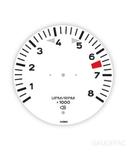Porsche 911 T 2.2L F-Series (1970-71) Gauge Face Tachometer - White