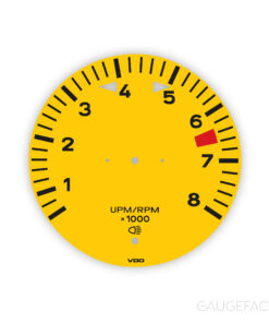 Porsche 911 T 2.2L F-Series (1970-71) Gauge Face Tachometer - Yellow