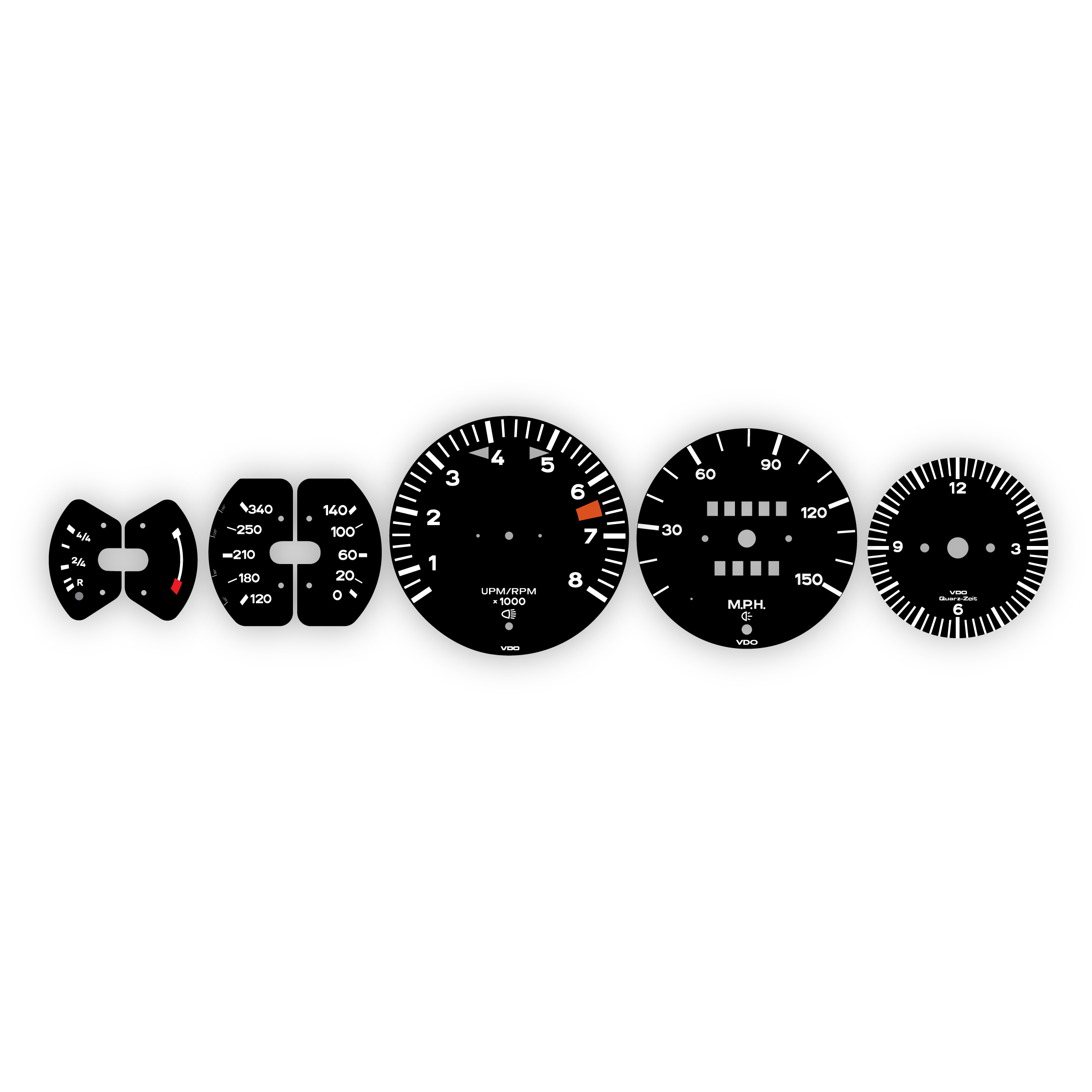 Porsche-911-T-2.2-gauge-faces---black-150-mph