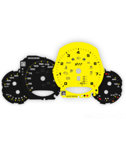 Collab Product: For Porsche 991.2 Carrera: Gauge Faces – 911 Logo - Racing Yellow / Black