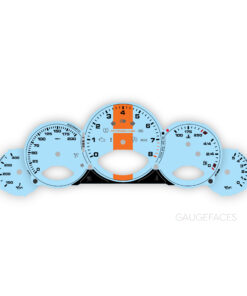 For Porsche 911 997 (Gen 1&2): Gauge Faces Set - OPTIONS - Gulf Blue / Orange