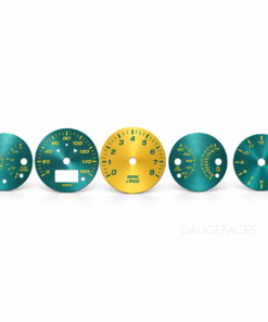B2B: Custom Gauge Face Set – Brushed Metal – Midori Green / Gold