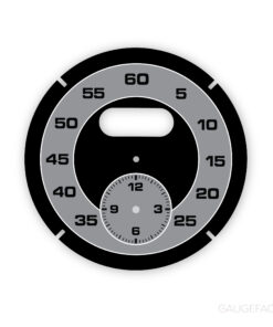 For Porsche: Sport Chrono Clock Dial Gauge Face – Black with Gray Solid Accent Ring