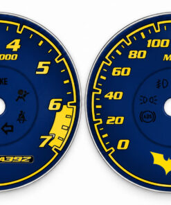 Custom Order: Gauge Faces for 2018 Dodge Charger Daytona 392 Scat Pack – Midnight Blue & Yellow with Custom Logo