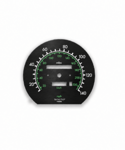 Custom Order: For Mercedes 450 SL R107 (1980) Gauge Face Speedometer – US Spec – Green / White – Plastic