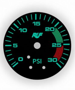 Porsche 944 RS Boost Gauge – RUF Style – Black / Retro Green Numbers