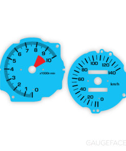 Honda Beat (1991-1996) Gauge Faces - mph / kmh - Light Blue