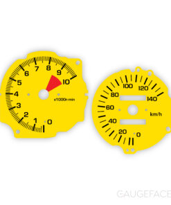 Honda Beat (1991-1996) Gauge Faces - mph / kmh - Yellow