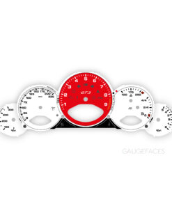 Custom Order: Porsche 911 997.1 GT3 Gauge Face - White/Red