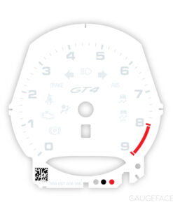 For Porsche 718 Cayman GT4: Gauge Face Tachometer – Manual – White Edition