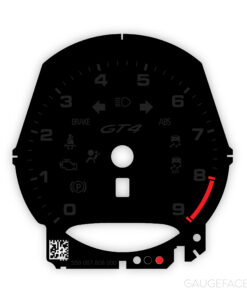 For Porsche 718 Cayman GT4: Gauge Face Tachometer – Manual – Black Edition
