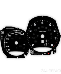 For Porsche 718 / 981 Boxster & Cayman (2.0/2.7L, S 2.5/3.4L): Gauge Faces – OPTIONS – Black