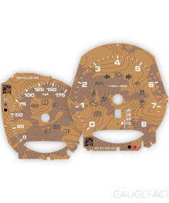 For Porsche 718 / 981 Boxster & Cayman (2.0/2.7L, S 2.5/3.4L): Gauge Faces – OPTIONS – Topography Desing - Sand