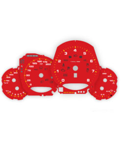 For Porsche 911 991 Carrera (Gen 1&2): Gauge Faces - OPTIONS - Guards Red with Yellow Scale Ticks (GT3 Style)