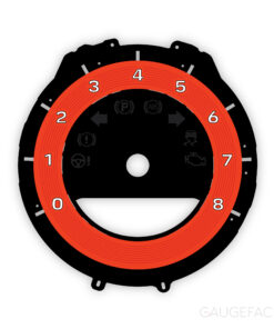 For Porsche 911 (Type 992): Gauge Face Tachometer - Lava Orange