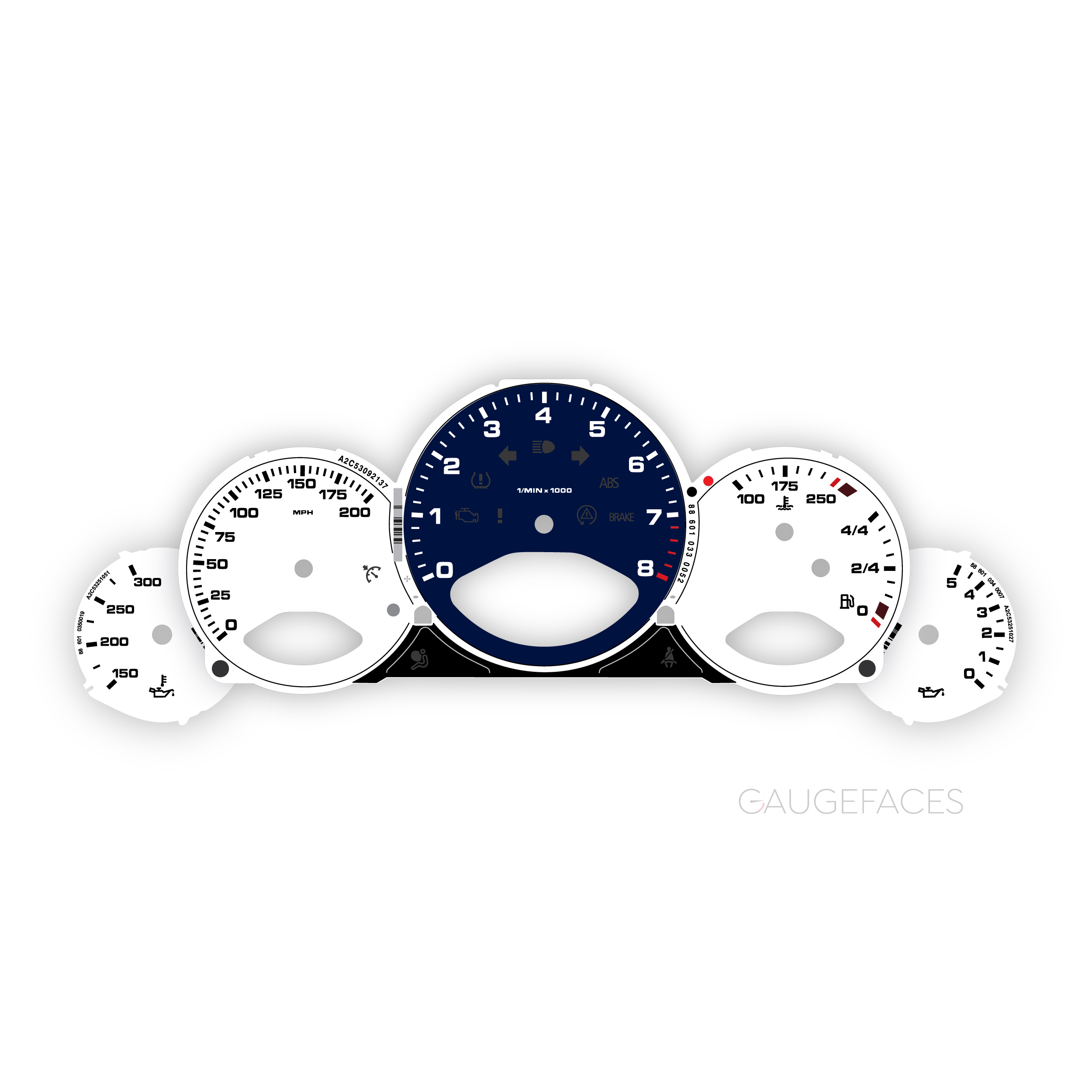 Porsche-911-997.1-gauge-face---us-manual-White-dark-blue