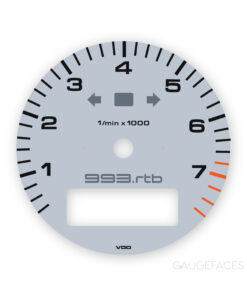 Collab Product: Porsche 993 Tachometer Gauge Face – Polar Silver + Heuer Edition Clock – Black