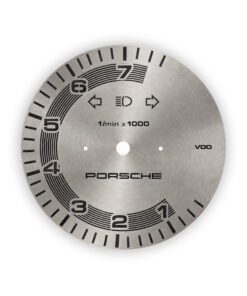 For Porsche 993 / 964 / 965: Gauge Face Tachometer - Race-Style 12 O'Clock Redline - Raw Metal
