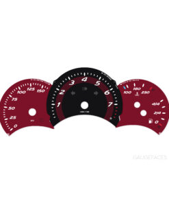 Collab Product: For Porsche 986.1 Boxster: Gauge Faces Set – US – MT – Arena Red / Black with Rings