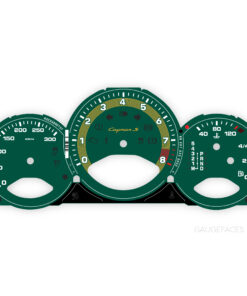 Custom Order: Porsche 987.2 Cayman S Gauge Faces – Dark Green with Gold Accents