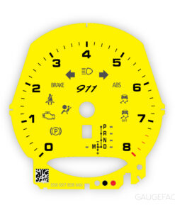 For Porsche 911 (991.2): Gauge Face Tachometer – 911 Logo - OPTIONS - Racing Yellow