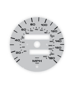 Custom Order: Porsche 993 Gauge Face Speedometer - 180 mph / 300 kmh - Silver