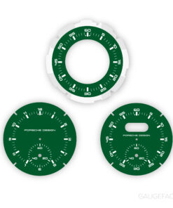 For Porsche Dashboard Clock: Sport Chrono Gauge Face - Porsche Design Subsecond Chronograph - Dark Green