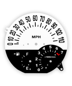 Custom Order: Toyota bB Gauge Faces - MPH Conversion - Black/White