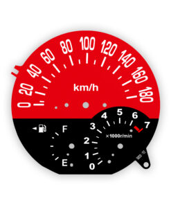 Toyota bB (2003–2006) Gauge Face - OPTIONS - Red
