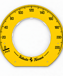 Custom Order: For Fiat 500 Sport Gauge Faces - Speed Yellow - Custom Logotype
