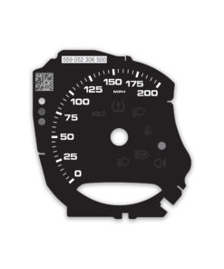 Custom order: Porsche Spyder gauge face speedometer - black